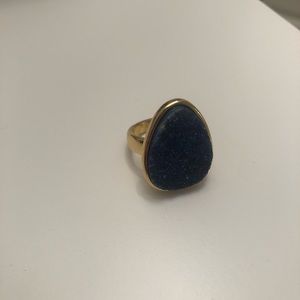 BaubleBar Druzy Cocktail Ring Blue Size 8